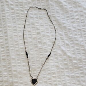 Heart Pendant Necklace in Black and Silver
